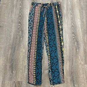 2000’s Vintage Forever 21 Rayon Tribal Aztec Pants